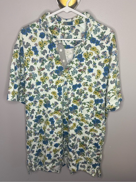 Nike Other - Nike Dri-Fit Men’s Floral Polo Shirt XL Short Sleeve Collared Button White